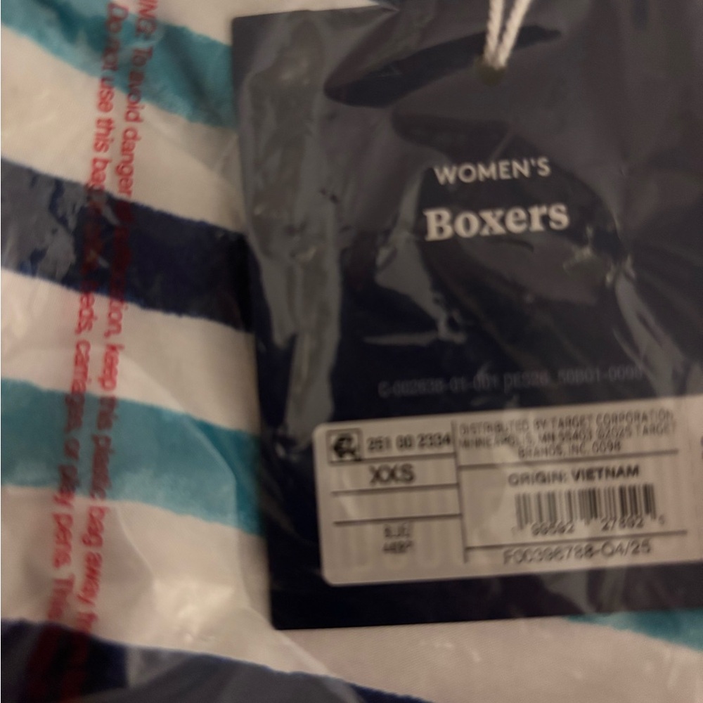 Roller Rabbit x Target Boxer Shorts XXS NWT Blue White Stripe Pajama Lounge - Picture 4 of 4